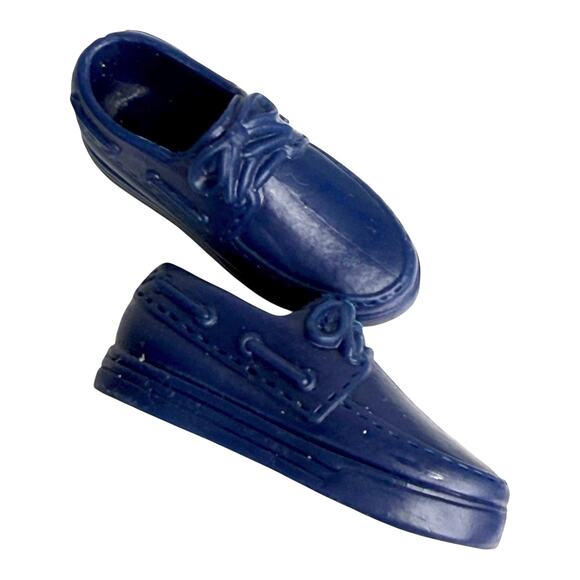 Barbie Ken Doll Clothes Striped Tank 1977 Black Pearl Swim Shorts Blue Shoes Vtg - Picture 5 of 6